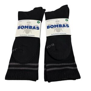 Bombas Socks 2-Pair Mens XL Black Crew Athletic Honeycomb Arch Odor Control